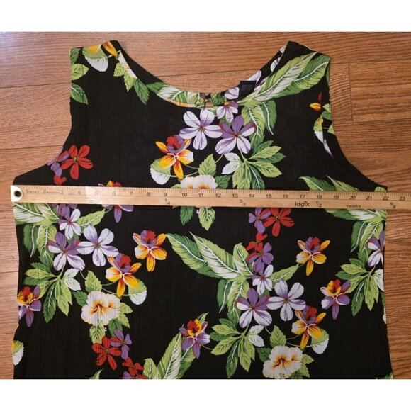 Hibiscus Collection Hawaii Dress One Size Lightweight 100% Rayon Tropical Floral - Picture 5 of 12